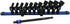 Astro Pneumatic 78111 12pc 1/4" Magnetic Universal 6pt Impact Socket Set with 5-15mm sockets on rail and 6" extension bar