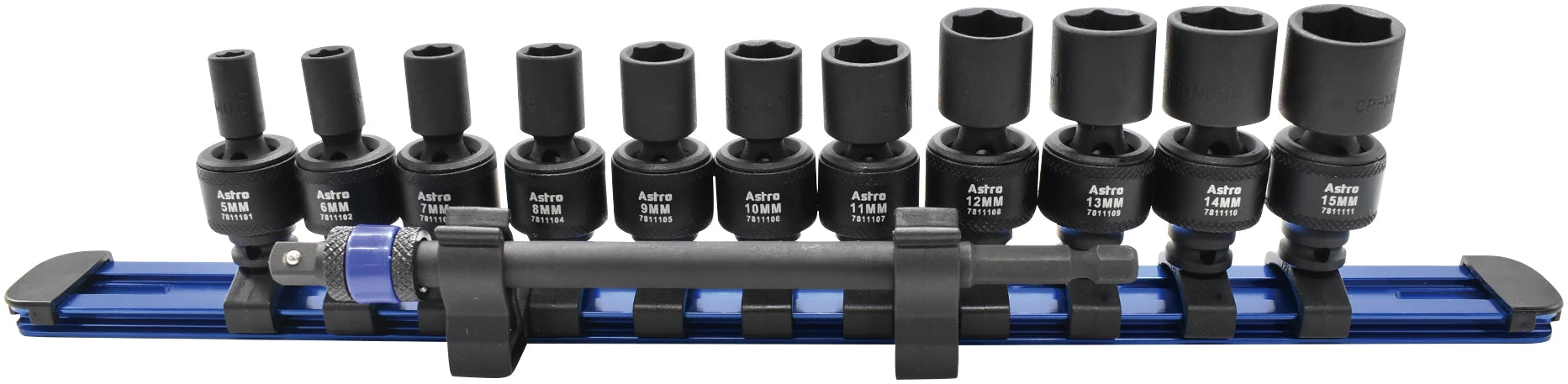 Astro Pneumatic 78111 12pc 1/4" Magnetic Universal 6pt Impact Socket Set