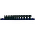 Astro Pneumatic 78113 13-piece 1/4 in drive nano impact socket set metric on blue rail organizer