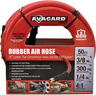 Blueshield RB3850 Rubber Air Hose, 3/8 X 50'" - MPR Tools & Equipment