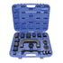 Astro Pneumatic 78197 Goliath Ball Joint Service Tool Set - open blue carrying case showing full adapter set