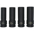 Astro Pneumatic 78204 4-piece thin wall lug nut socket set showing 17.5mm, 19.5mm, 21.5mm, and 22.5mm Cr-Mo sockets