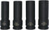 Astro Pneumatique 78204 Jeu de 4 douilles à chocs pour écrous de roue à paroi mince, entraînement 1/2", 17,5 mm, 19,5 mm, 11,5 mm, 22,5 mm
