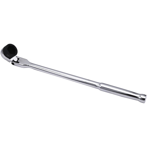 Astro Pneumatic 78345 Long Flex Head Ratchet Wrench for 1/4" Nano Sockets - polished chrome full view