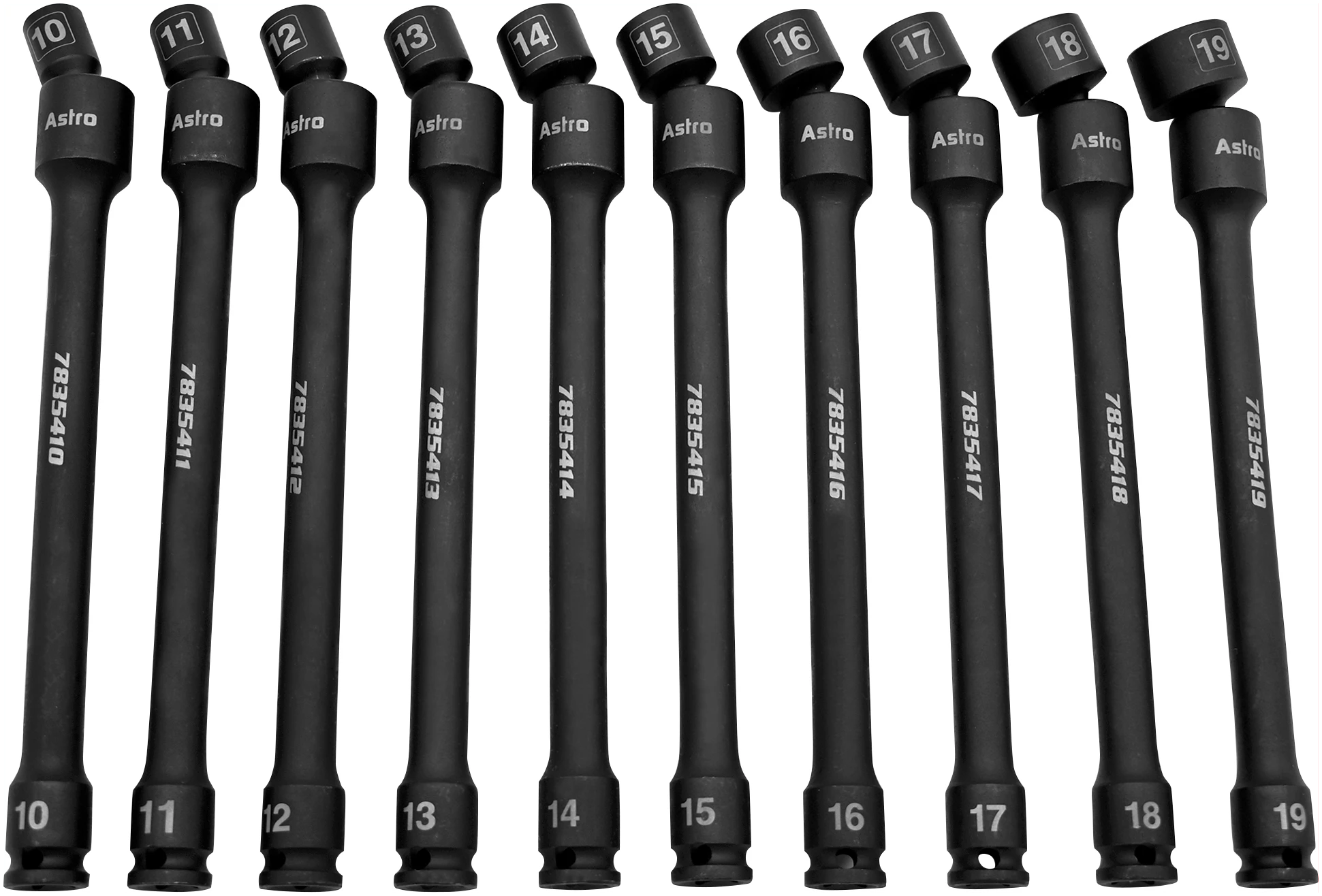 Astro Pneumatic 78354 10pc 3/8" Drive Pinless Torque-Saver Impact Extension Socket Set