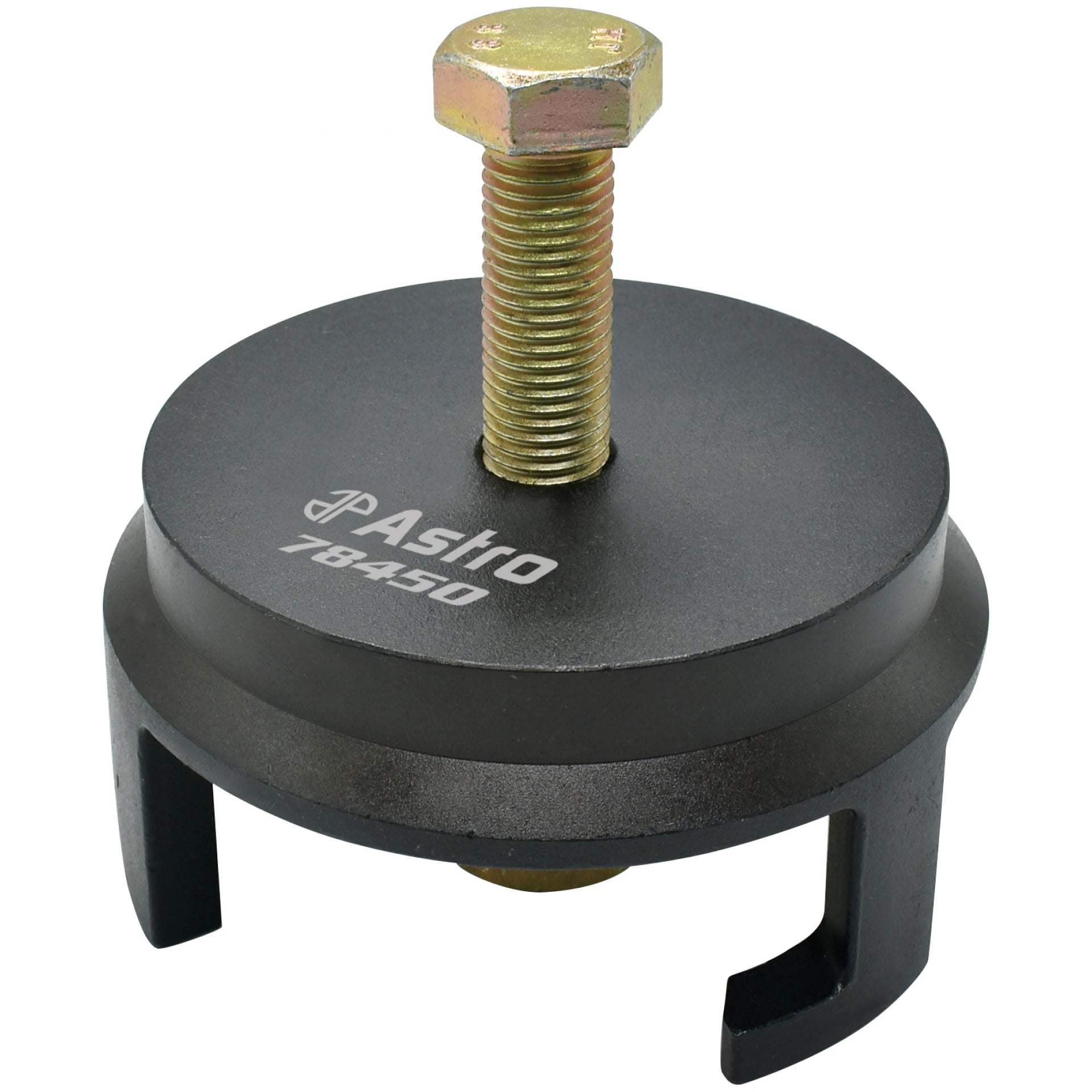 Astro Pneumatic 78450 HD Harmonic Crank Pulley Puller, top-angle view showing black disc body with Astro branding