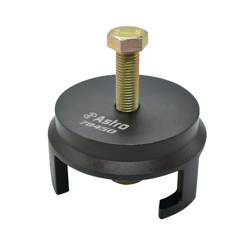 Astro Pneumatic 78450 HD Harmonic Crank Pulley Puller, top-angle view showing black disc body with Astro logo and model number