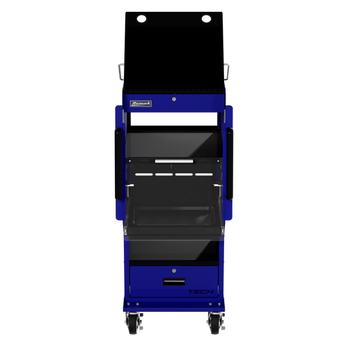 Homak BB06019020 TECH Mobile Diagnostic and Testing Terminal Blue Front View