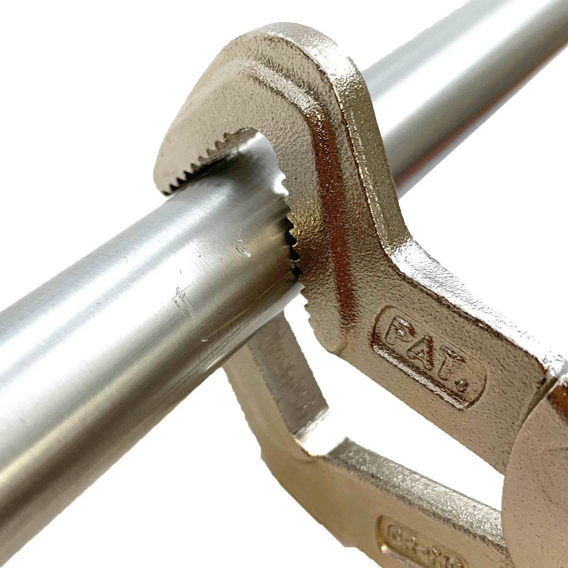 CTA Tools Parrot Pliers jaw gripping round sway bar rod in use