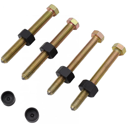 Astro Pneumatic 78834 Last Chance Impact Rated Hub Removal Bolt Kit - 4 press bolts, nuts, and 2 press feet on white background