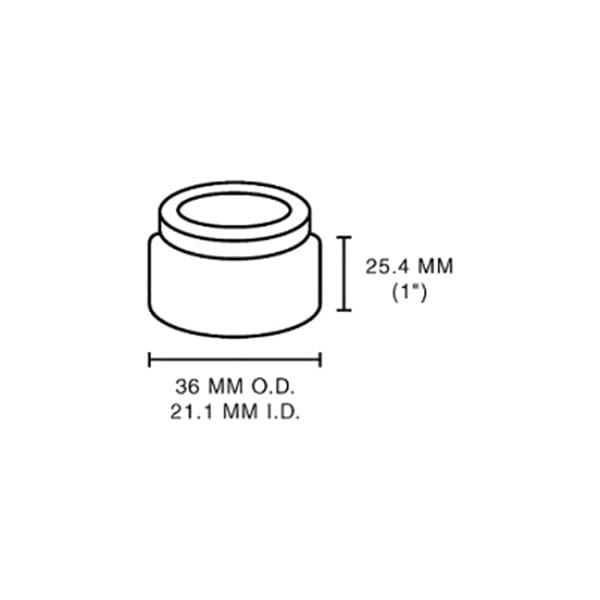 Astro Pneumatic 7897-12 Adapter diagram with 36mm OD, 21.1mm ID, and 1" height dimensions