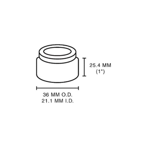 Astro Pneumatic 7897-12 Adapter diagram with 36mm OD, 21.1mm ID, and 1" height dimensions