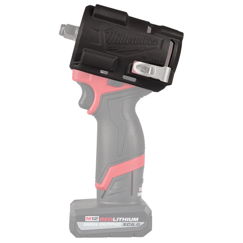 Milwaukee Tool 49-16-2562 M12 FUEL Stubby Impact Wrench Protective Boot installed on tool