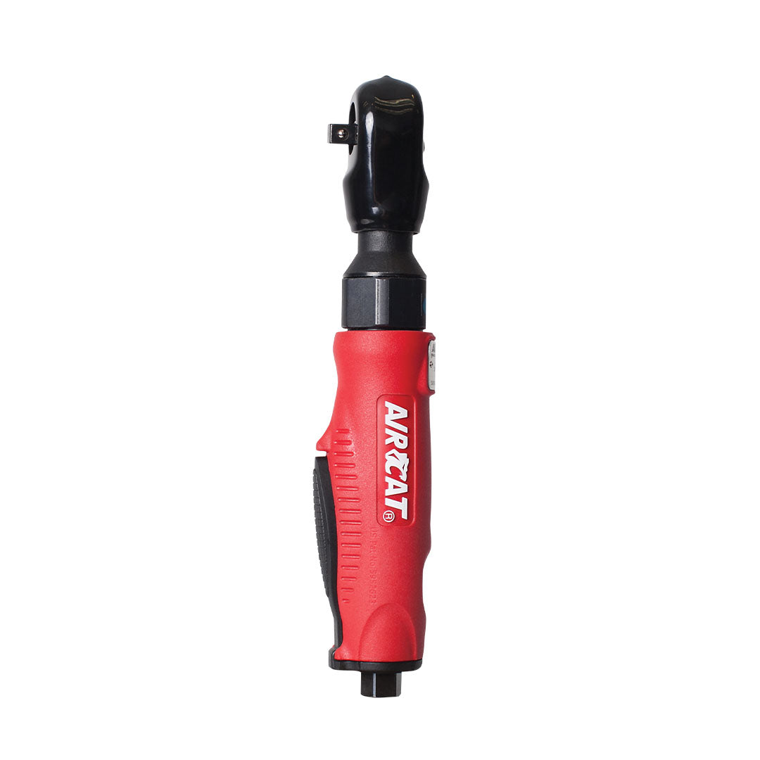 Aircat 800 1/4" Composite Air Ratchet with red ergonomic composite housing and black 1/4" square drive head