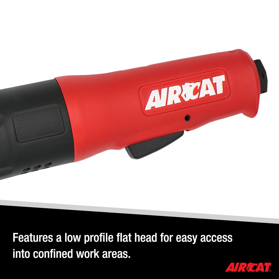 Aircat 809-SH-5 close-up of red handle with AIRCAT logo and low profile flat head callout