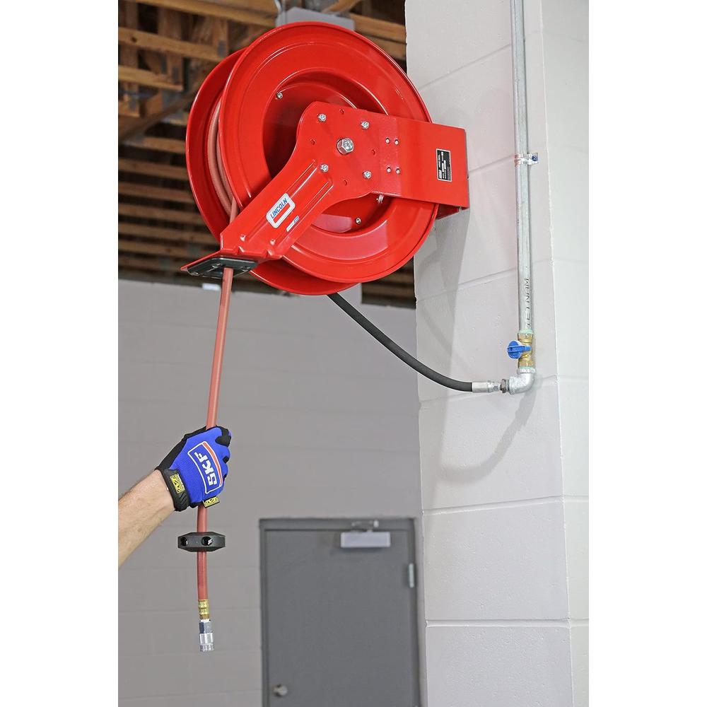 New 83753 Lincoln Retractable Air Hose Reel w/ 50 ft of 3/8" Air Hose (50' Hose)