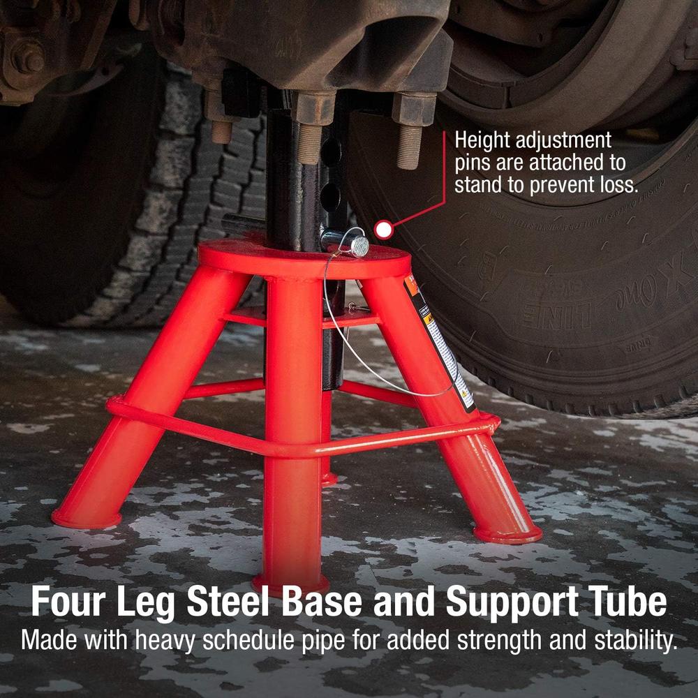 Sunex Tools 1210 10-Ton Low Height Pin Type Jack Stands, Pair