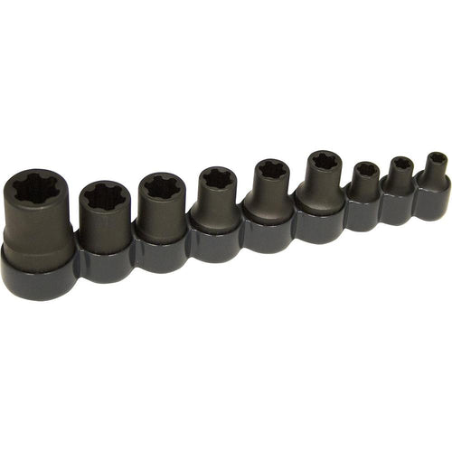 Lisle 83100 Jeu de douilles Torx Plus externes, 9 pièces