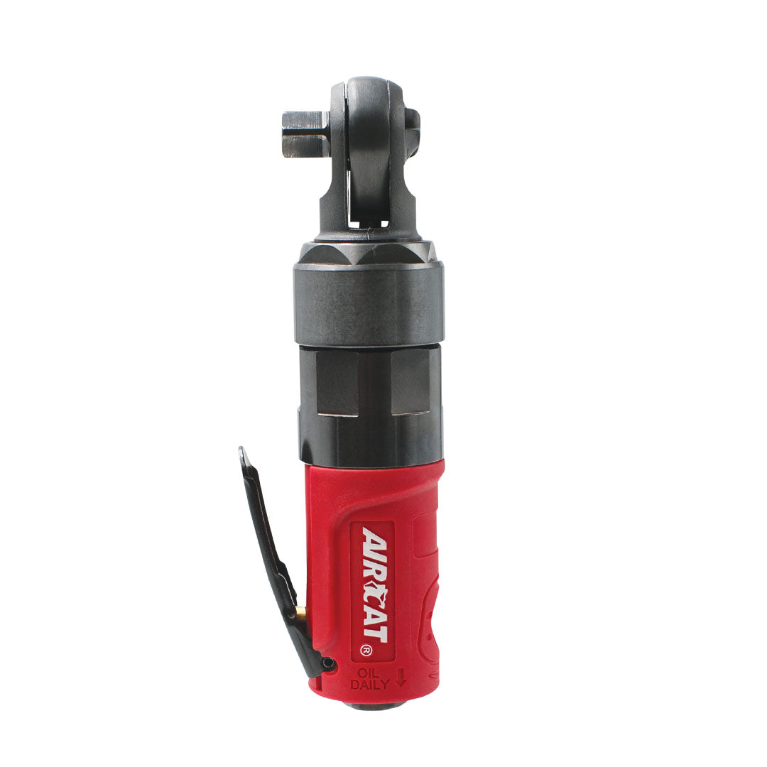 Aircat 810-RW 3/8 In. Compact Impacting Ratchet, red and black, isolated product shot on white background