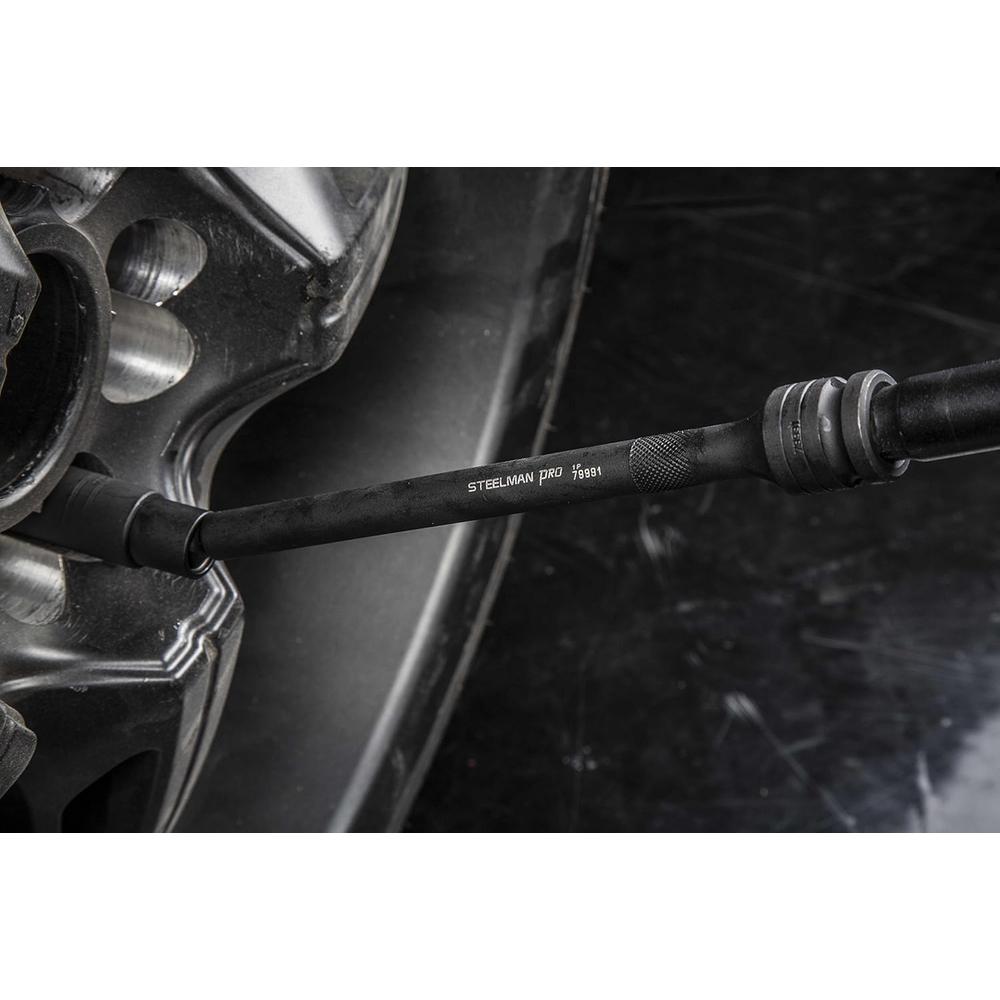 Steelman Pro 79989 1/2-Inch Drive, 3/8-Inch Pinless Swivel Impact Extension 3-Piece Set; 6-Inch, 9-Inch, 12-Inch