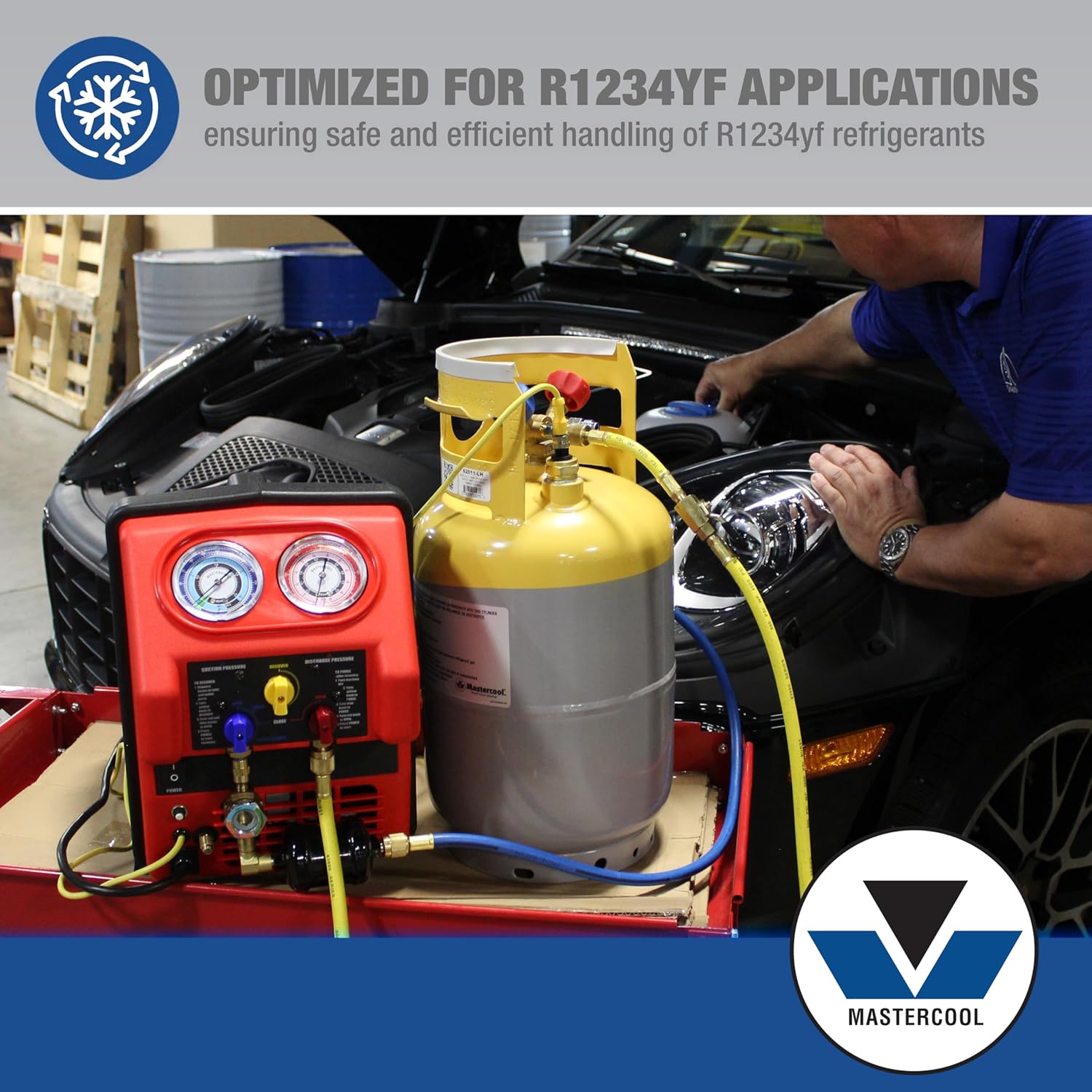 Machine de récupération complète Mastercool 69360-YF R1234YF Twin Turbo
