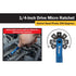 Titan Tools 11316 1/4-Inch Drive x 4-Inch 90-Tooth Swivel Head Micro Ratchet - Blue