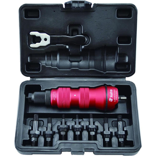 Astro Pneumatic ADN38 RIVET ÉCROU KIT D'ADAPTATEUR DE PERCEUSE SANS FIL - 3/8" CAP., 8 MANDRINS/NEZ : 10-24, 1/4-20, 5/16-18, 3/8-16, M5, M6, M8, M10