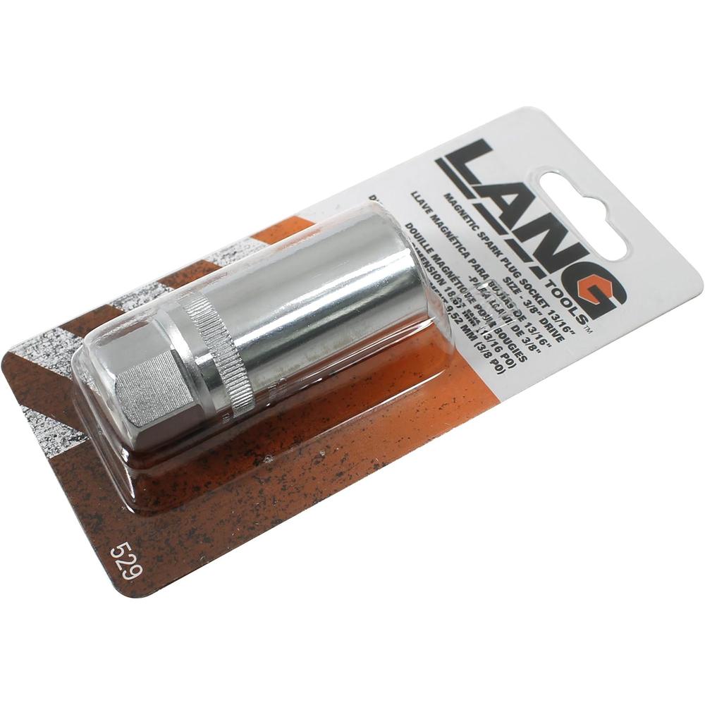 Lang Tools 529 Magnetic Spark Plug Socket - 13/16" Size, 3/8" Dr.