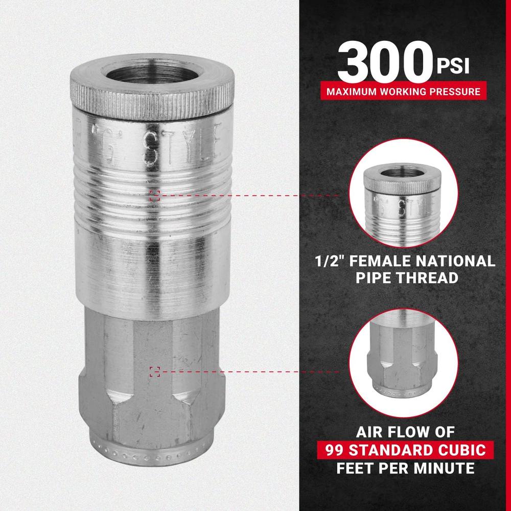 Milton 1815 1/2 FNPT G Style Coupler