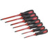Titan Tools 17237 Jeu de 7 tournevis isolés avec embouts magnétiques, Phillips #0, #1, #2 et fente 1/8", 5/32", 7/32", 1/4"