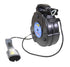 Alert Stamping 8150MM ProReel Retractable Cord Reel with LED Work Light, side angle view with label detail