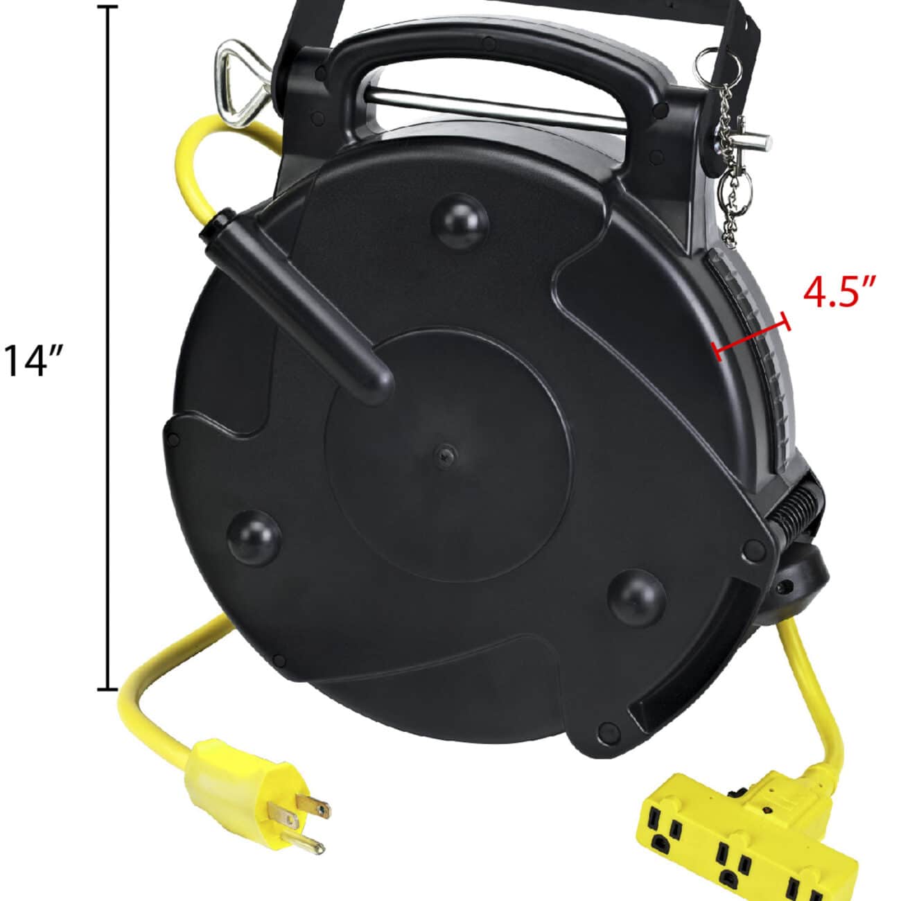 Alert Stamping 8150MP 50' 14/3 SJTOW Retractable Cord Reel w/ Tri-Tap