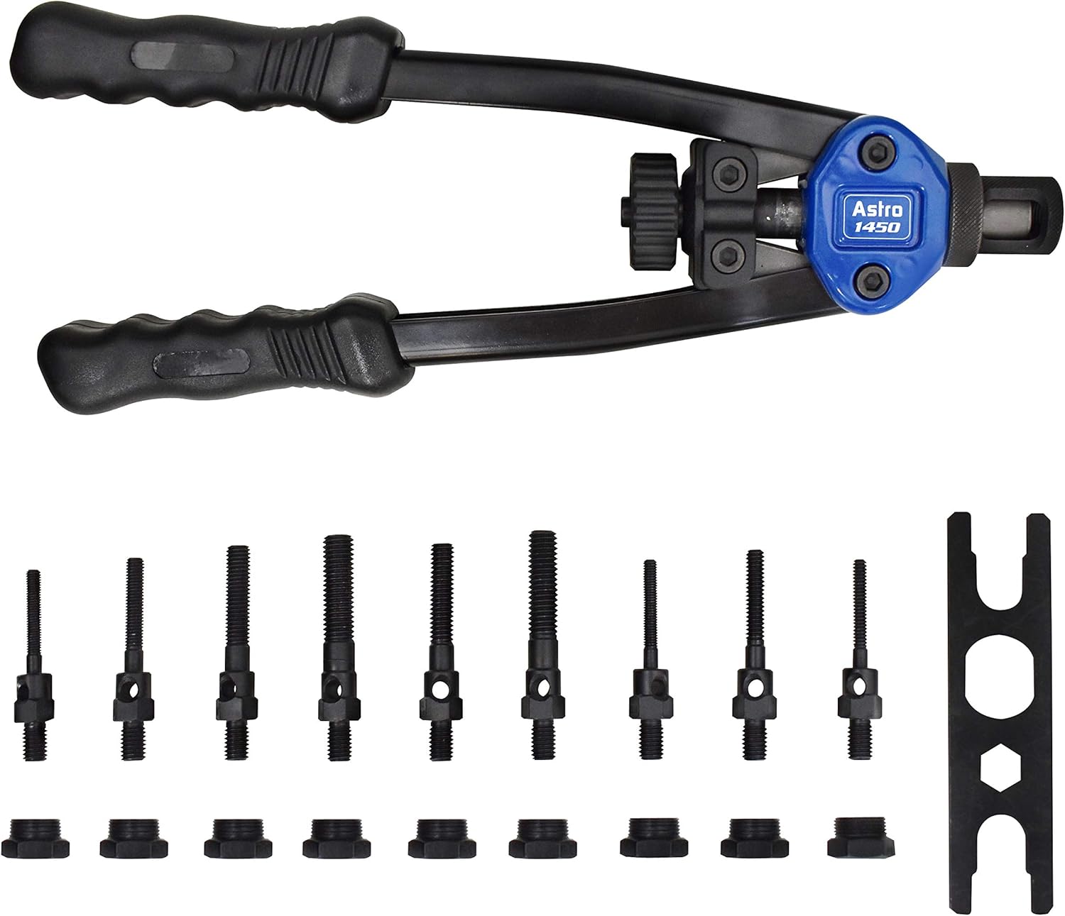 Astro Pneumatic Tool 1450 13" Plusnut and Extra-Long Rivet Nut Setter Kit Metric & SAE