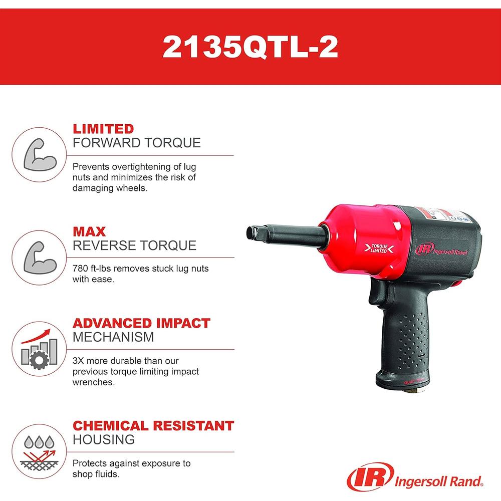 Ingersoll Rand 2135QTL-2 1/2"  QUIET IMPACT WRENCH, TORQUE LIMITED