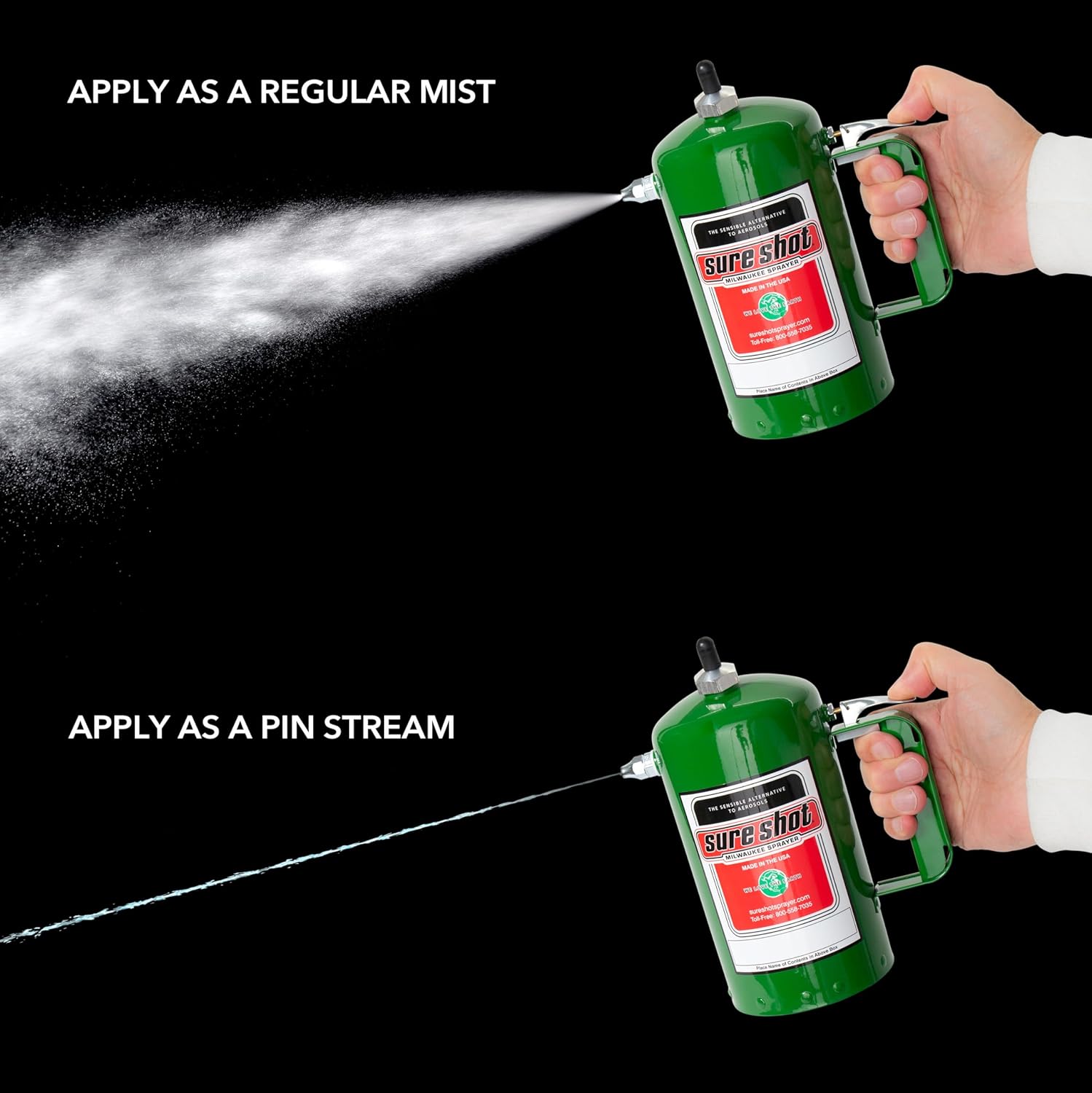 Sure Shot A1000G 32 OZ. PULVÉRISATEUR EN ACIER INDUSTRIEL (VERT)