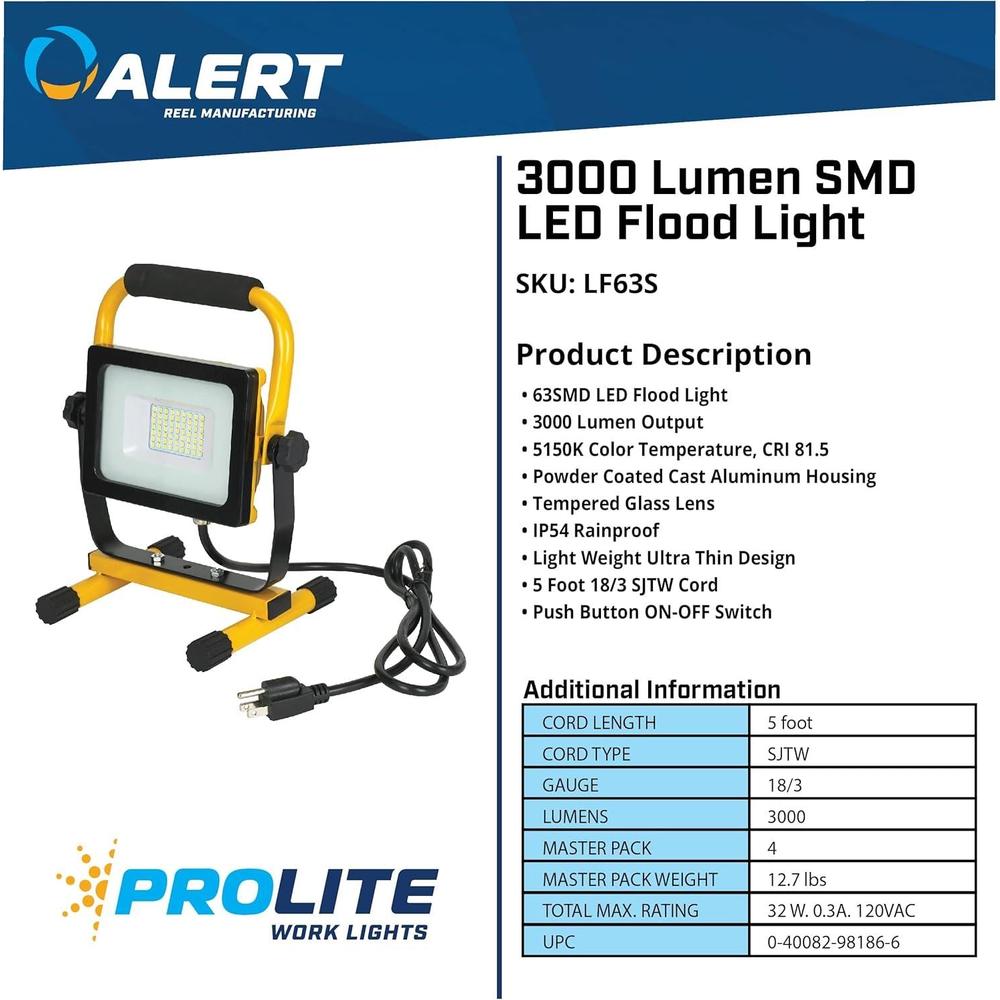 Prolite Electronix LF63S 3000 Lumen SMD LED Flood Light. Yellow/Black