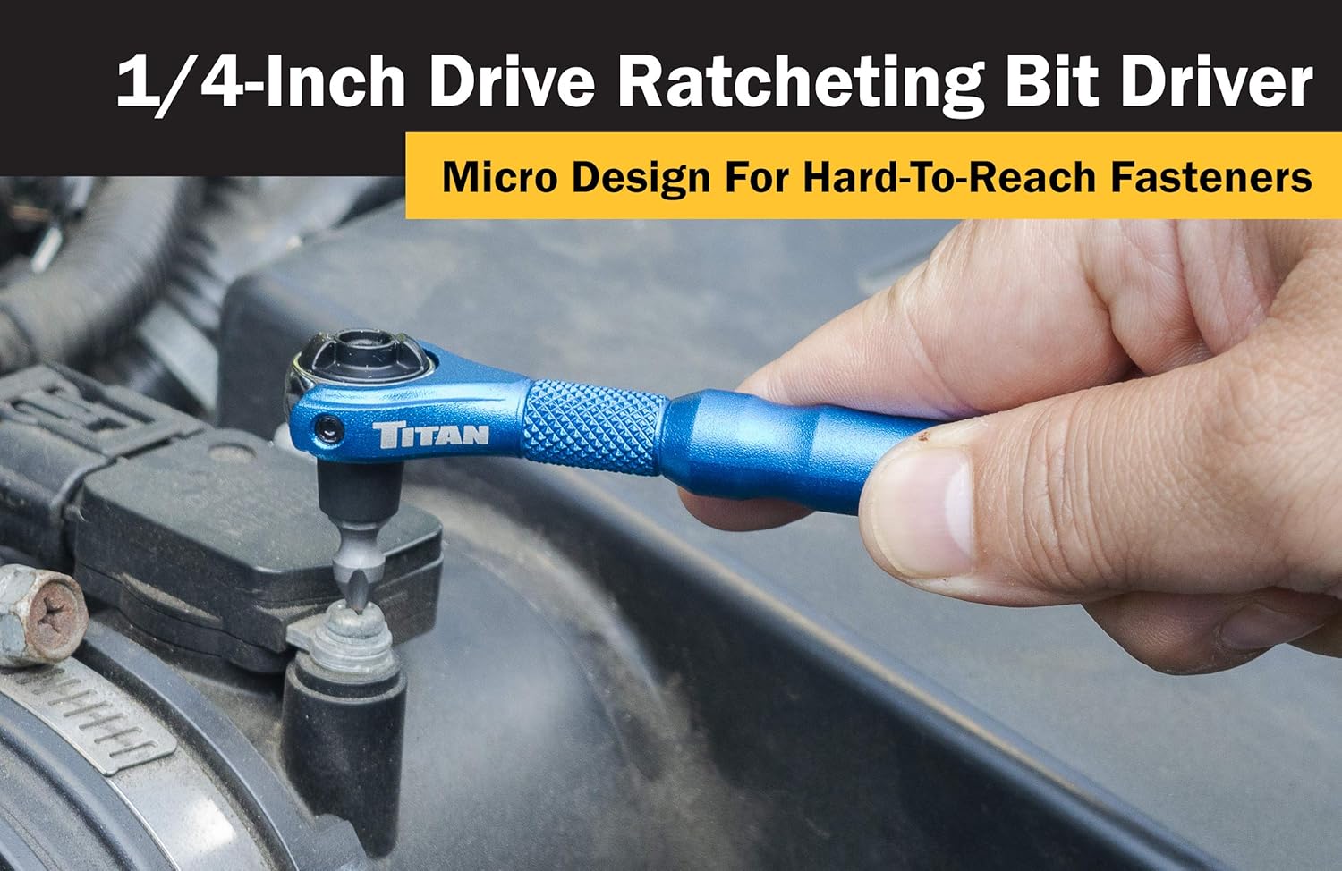 Titan Tools 11317 1/4" Drive Aluminum Swivel Head Micro Bit Driver