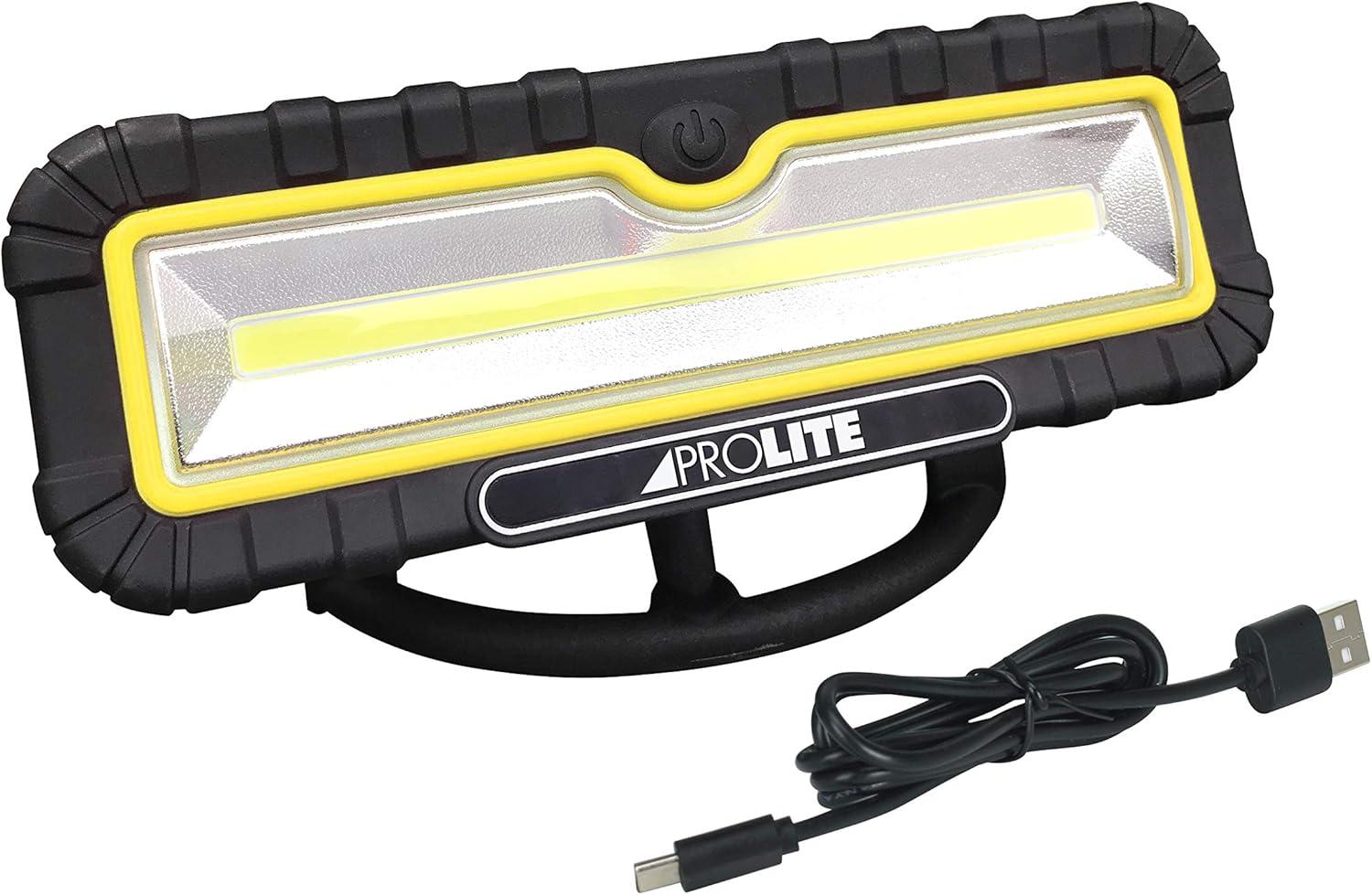 Alert Stamping LZR10C 1200 Lumen COB LED Rechargeable Flood Light, Black/Yellow