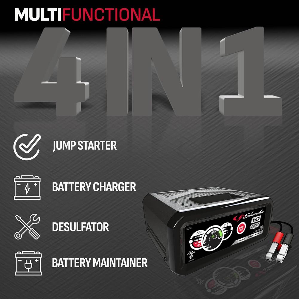 Schumacher Electric SC1341 Chargeur de batterie 100/15/2 A avec démarrage du moteur/utilisation robuste