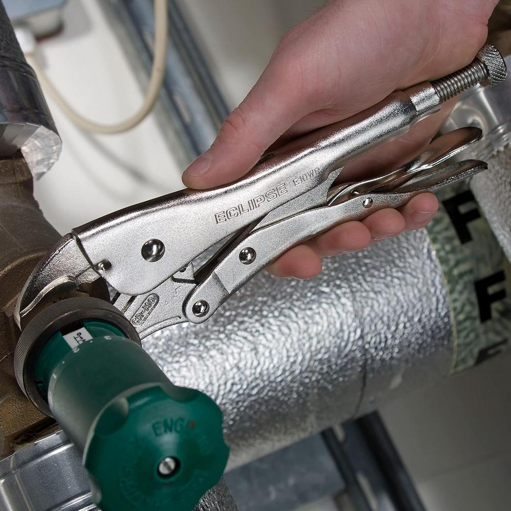 Eclipse E10WR Curved Jaw Locking Pliers with Wire Cutters, Chrome Molybdenum Steel, 10" Size, 1-7/8" Jaw Capacity