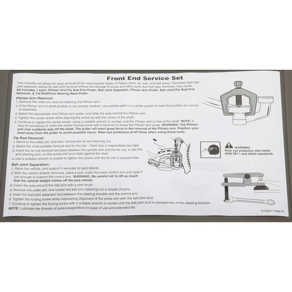 OTC Tools 6295 Kit de service avant pour bras Pitman, rotules et biellettes de direction
