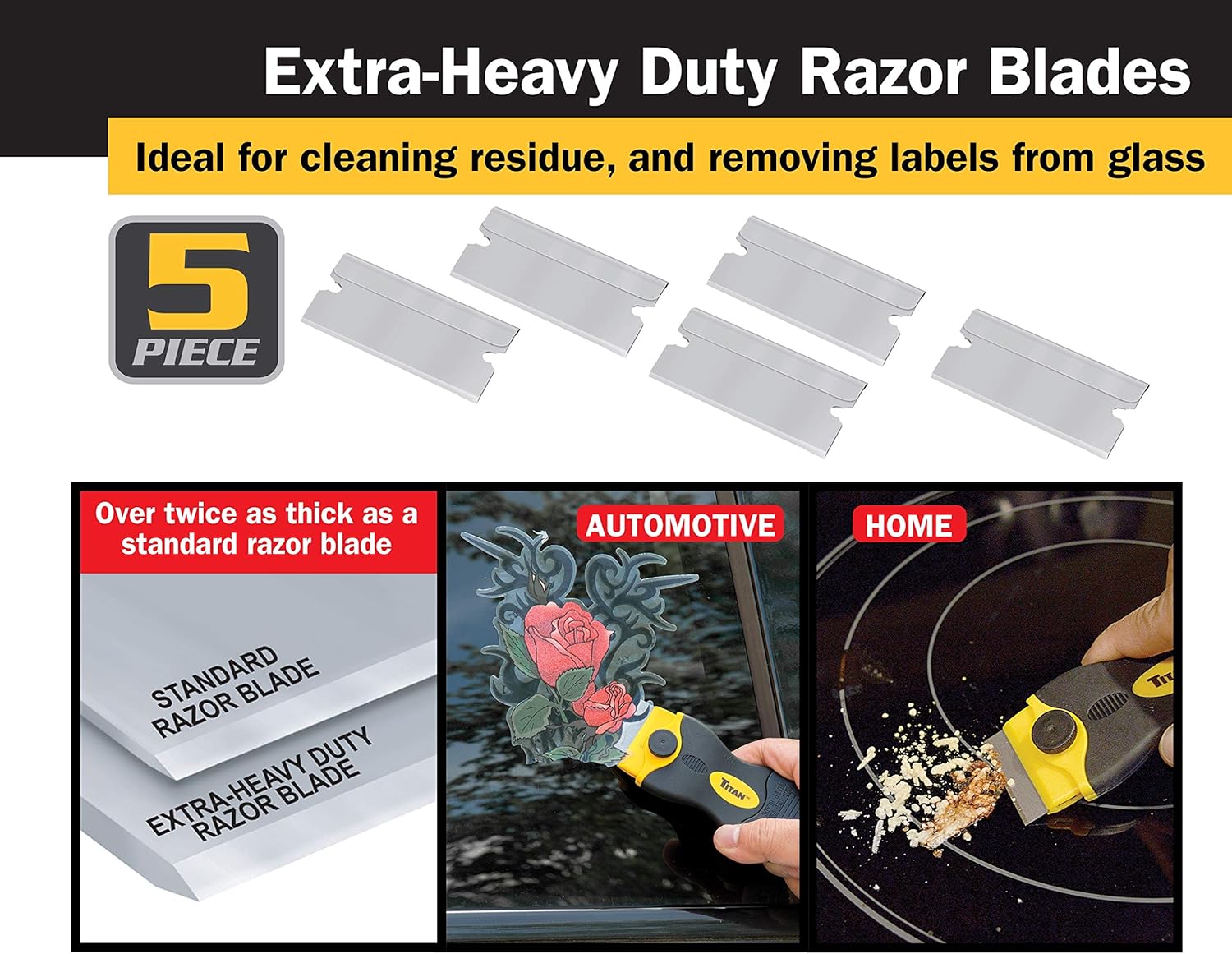 Outils Titan 17002 2 pièces. Ensemble de grattoirs de rasoir multi-usages