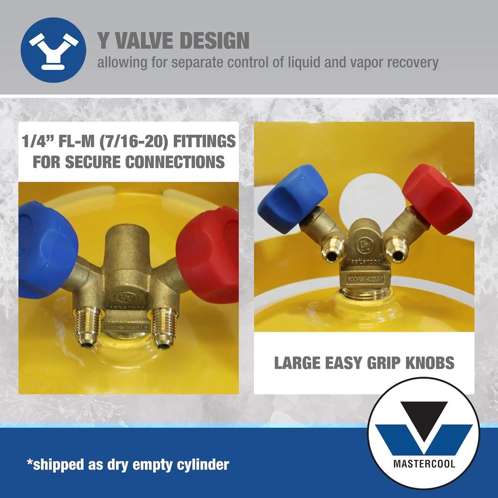 Mastercool 62010 30 livres. Réservoir d'alimentation DOT sans flotteur R12