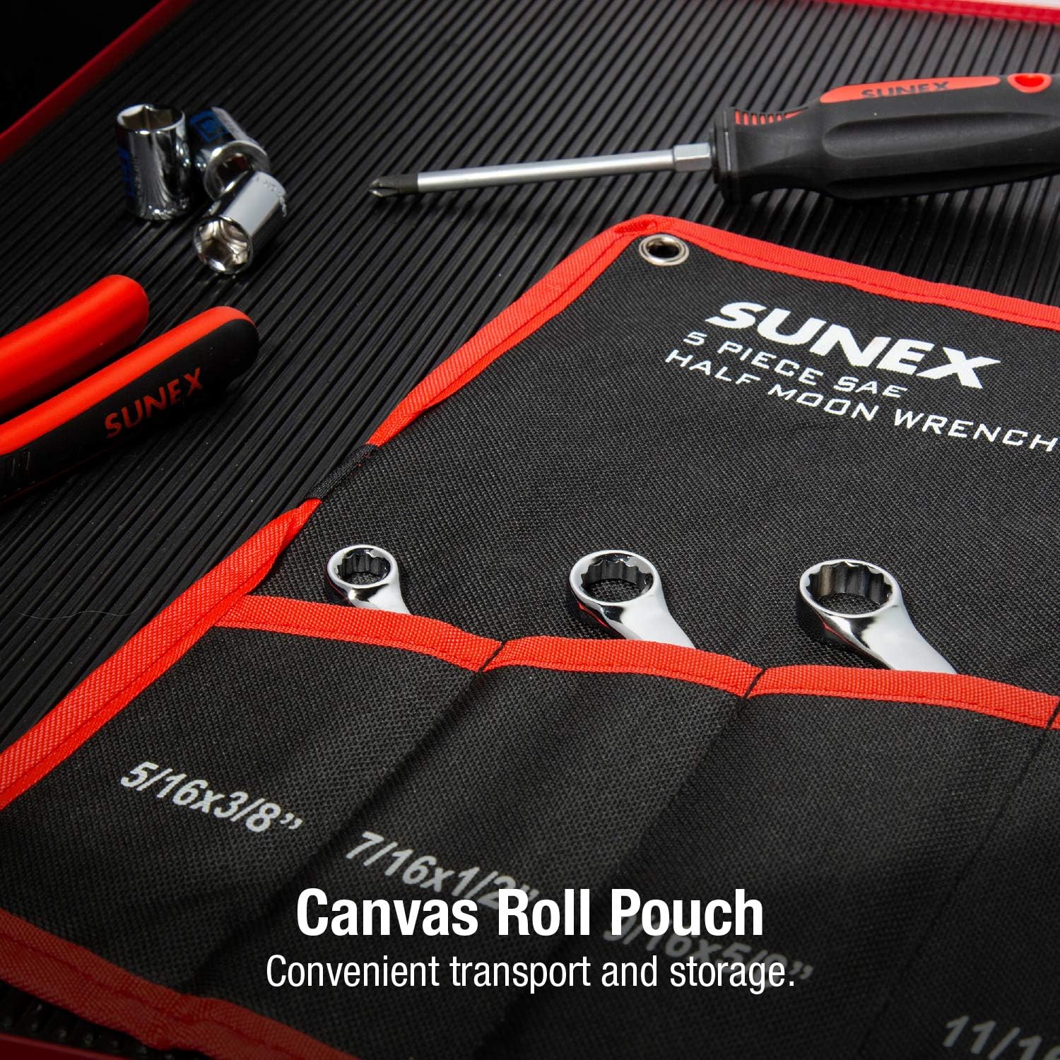 Sunex 9935 SAE Half Moon Wrench Set. 5-Piece by Sunex