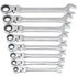 GEARWRENCH 8 Pc. 12 Point Flex Head Ratcheting Combination SAE Wrench Set - 9701