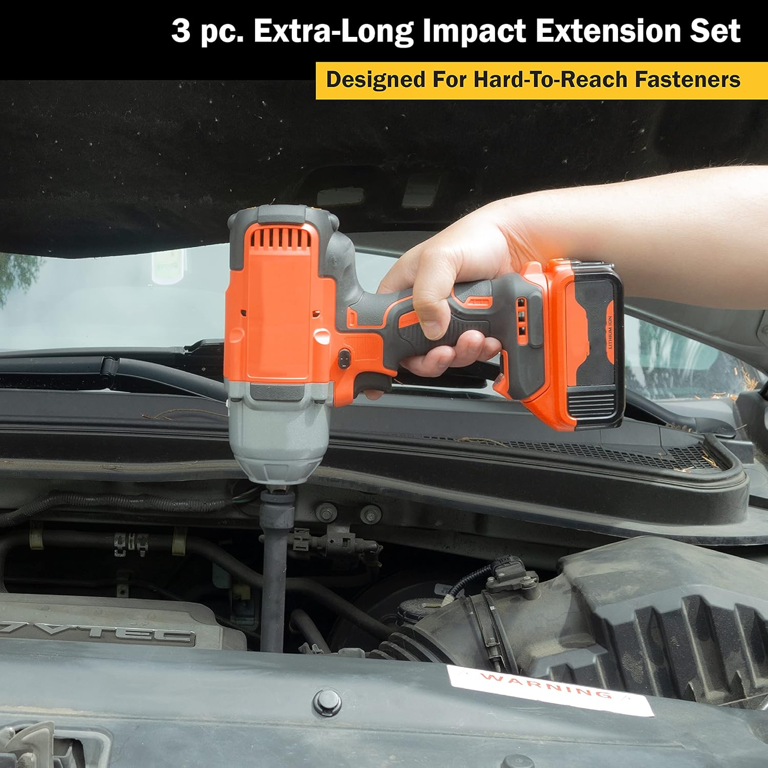 Titan 42173 3-Piece 1/2-Inch Drive Extra Long Impact Extension Set