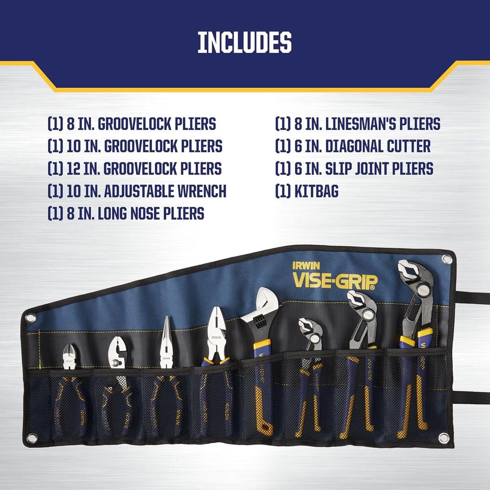 Irwin Tools 2078712 Vise-Grip 8-pc GrooveLock Pliers Set