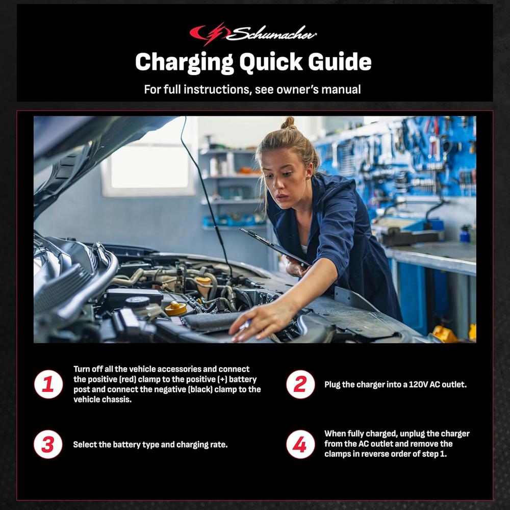 Schumacher Electric SC1359 15/8/3 Amp Charger For Automotive And Marine Batteries