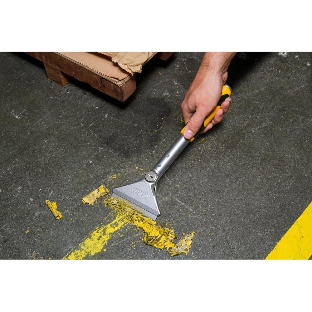 Olfa XSR-300 12" Long Extra Heavy Duty Scraper, 4" Wide Dual-Edge Blade, Steel Striking End, Rubber Grip