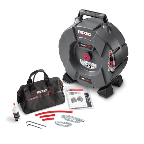 Ridgid 64273 Flexshaft K9-204 Drain Cleaning Machine For 2 - 4" Pipes; Includes: 70' of 5/16" Cable and Kit